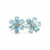 Les Fleurs Large Aqua And Pink Sapphire Earrings