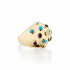 Deco Dome Ring With Opals, Amethysts And Turquoise Gemstones -Cheap Tuke Bazaar Store 20211512 LoveThyRival 6 WEB