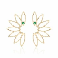 Magna Laurel Earrings With Emeralds