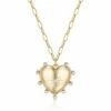 Puff Heart Love Pendant Necklace With Diamonds