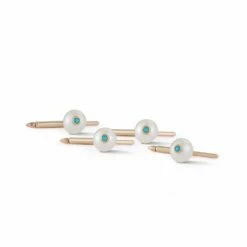 Les Perles Turquoise Tuxedo Studs