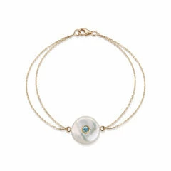 Les Perles Double Chain Colored Stone Bracelet