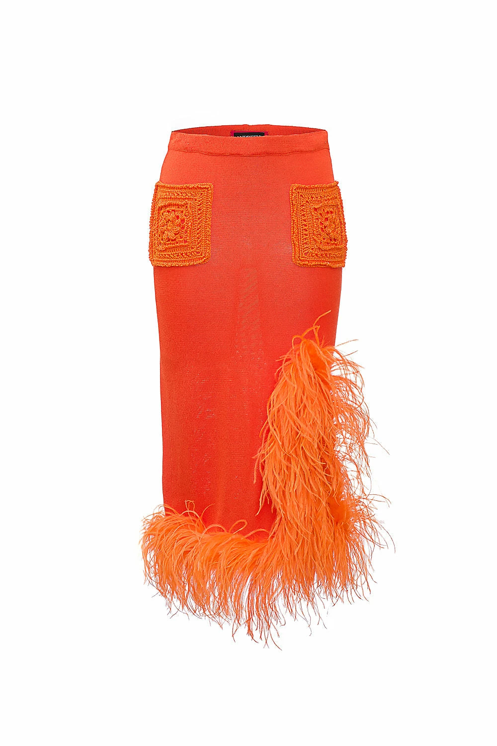 Orange Knit Midi Skirt 1 Orange Knit Midi Skirt