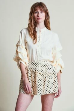 The Miniskirt -Cheap Tuke Bazaar Store AlyssaShirt Cream Miniskirt CreamPolkaDot 1