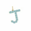Confetti Aquamarine Letter Pendant
