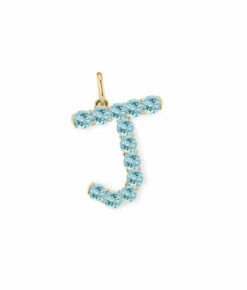 Confetti Aquamarine Letter Pendant