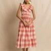 Birdie Dress In Pink Handloom Check