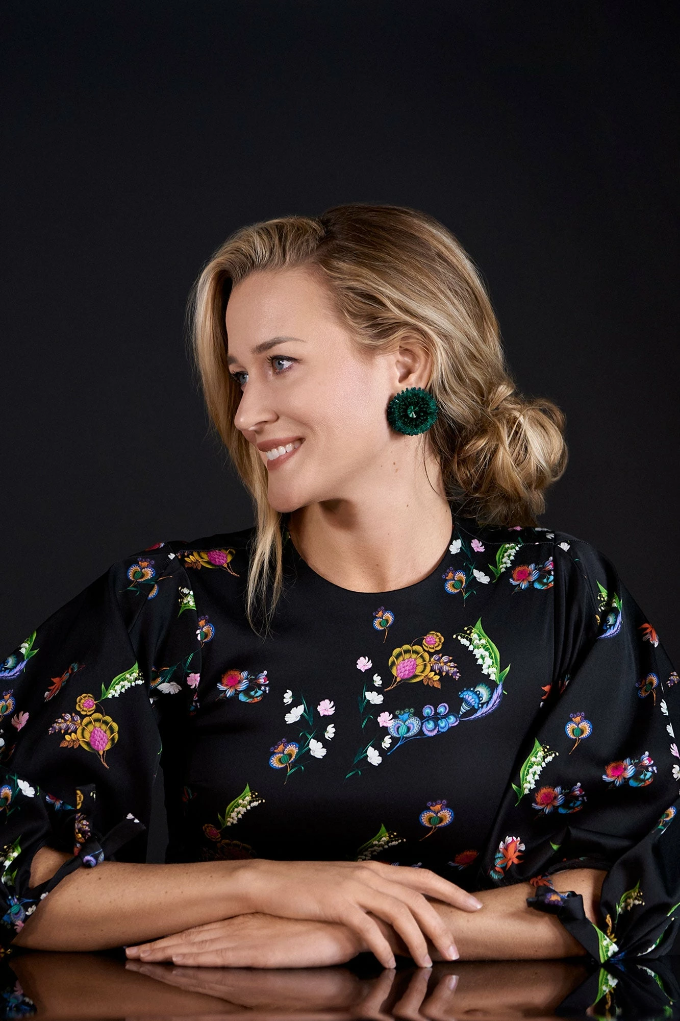 Chiara Clip On Earrings In Evergreen Flare 2 Chiara Clip On Earrings In Evergreen Flare - Image 2