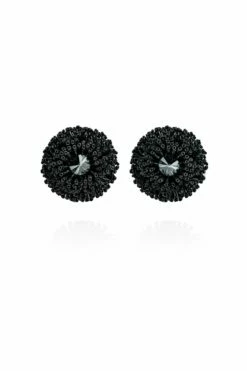 Chiara Clip On Earrings In Caviar Black