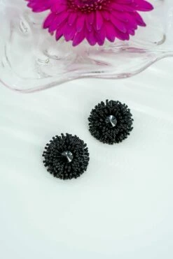 Chiara Clip On Earrings In Caviar Black -Cheap Tuke Bazaar Store Chiara CaviarBlackWP