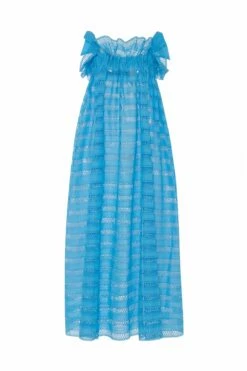 Women's Jaime Dress In True Blue Lattice Lace