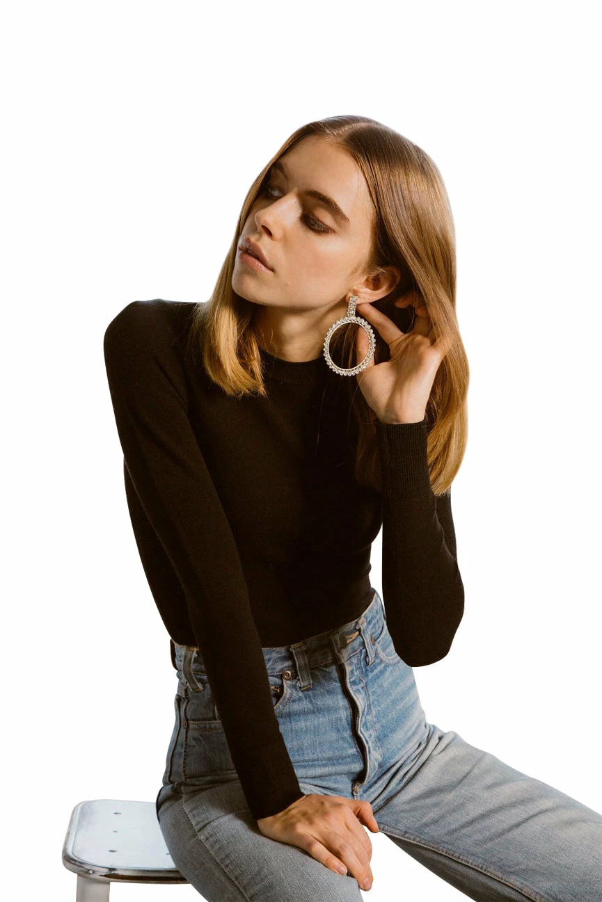 Coal Peachskin Long Sleeve Crew Neck 7 Coal Peachskin Long Sleeve Crew Neck - Image 7