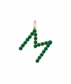 Confetti Emerald Letter Pendant