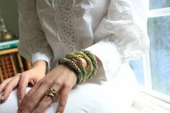 Gold With Celadon Bracelet