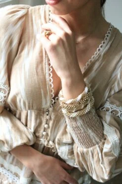 Gold With Pearl Bracelet