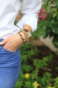 Gold With Black Bracelet