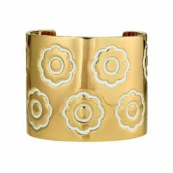 Engraved Flower Cuff - Ivory
