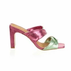 Gaia - Magenta Metallic Heels Sandals