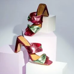 Gaia - Magenta Metallic Heels Sandals 6 Gaia - Magenta Metallic Heels Sandals -Cheap Tuke Bazaar Store JH 271221 0209