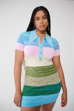 Space Dye Peachskin Polo Mini Dress 19 Space Dye Peachskin Polo Mini Dress -Cheap Tuke Bazaar Store JOOSTRICOT2023013130609
