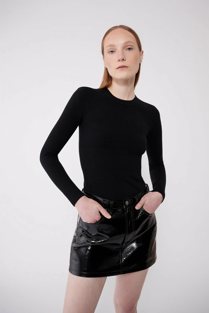 Coal Peachskin Long Sleeve Crew Neck 2 Coal Peachskin Long Sleeve Crew Neck - Image 2