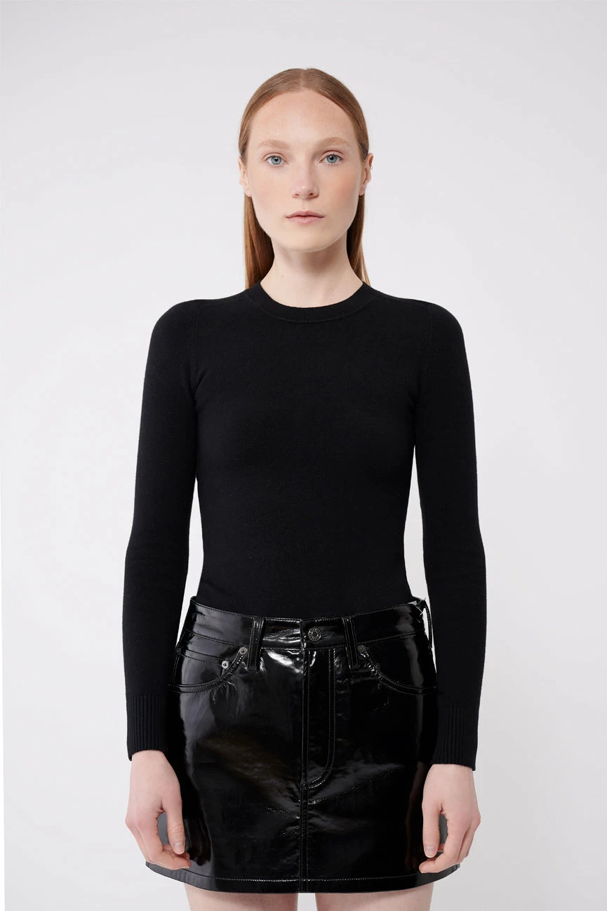 Coal Peachskin Long Sleeve Crew Neck 1 Coal Peachskin Long Sleeve Crew Neck