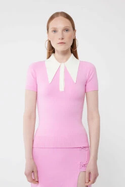 Sweet Pink/Ice Water Peachskin Short Sleeve Polo