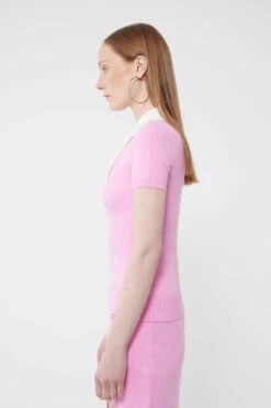 Sweet Pink/Ice Water Peachskin Short Sleeve Polo -Cheap Tuke Bazaar Store JOOSTRICOT2023013132246