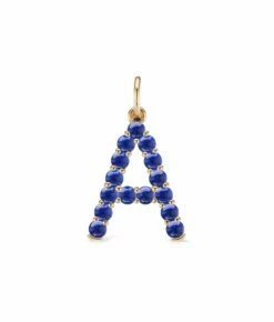 Confetti Lapis Letter Pendant