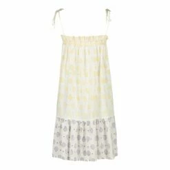 DAISY DRESS - WHITE MULTI -Cheap Tuke Bazaar Store LinenSoftLemonMiniDaisyDress Back