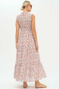 Sleeveless Smocked Maxi- Lucia Orange -Cheap Tuke Bazaar Store Lucia Orange SS Maxi 1.2