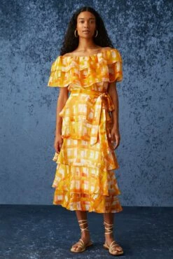 Adler Skirt -Cheap Tuke Bazaar Store Marie Oliver Adler Skirt Golden Madras 02