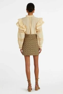 Carla Skirt -Cheap Tuke Bazaar Store Marie Oliver Carla Skirt Olive Shibori 03