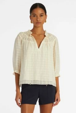 FINLEY TOP -Cheap Tuke Bazaar Store Marie Oliver Finley Top Whitecap 04