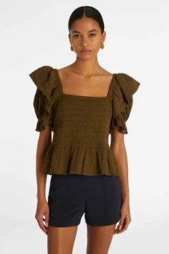 LALA TOP -Cheap Tuke Bazaar Store Marie Oliver Lala Top Juniper Green 02