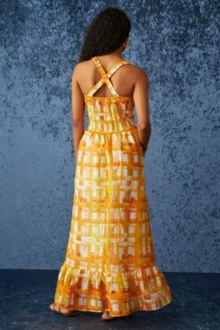 Prima Dress -Cheap Tuke Bazaar Store Marie Oliver Prima Dress Golden Madras 03