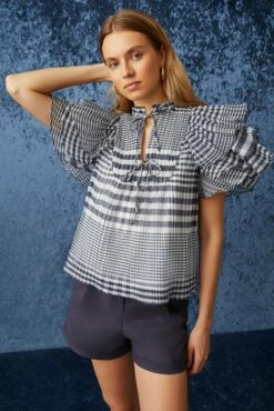 Reese Top 7 Reese Top -Cheap Tuke Bazaar Store Marie Oliver Reese Top Organdy Check 01