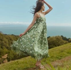 Gavin Embroidered Fringe Midi Dress -Cheap Tuke Bazaar Store MtTam 23009 511 4263