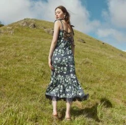 Desirae Embroidered Fringe Midi Dress -Cheap Tuke Bazaar Store MtTam 23041 650 3982