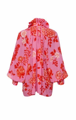 Pussy-Bow Blouse 10 Pussy-Bow Blouse -Cheap Tuke Bazaar Store NA001 PinkandRedMonoRoses 2