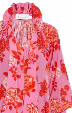 Pussy-Bow Blouse 11 Pussy-Bow Blouse -Cheap Tuke Bazaar Store NA001 PinkandRedMonoRoses 3