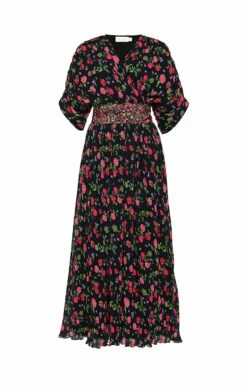 Recycled Plisse Belted Maxi
