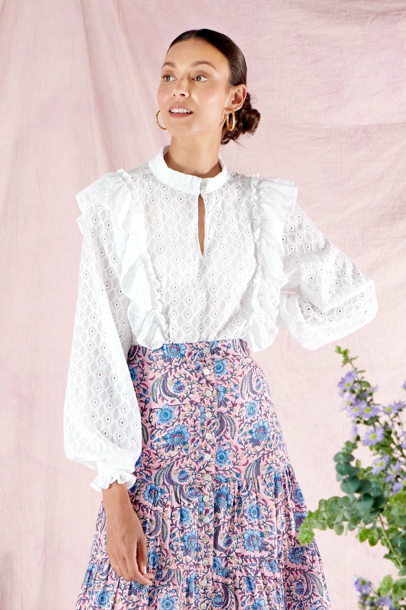 Maddison Skirt In Orchid Chintz 4 Maddison Skirt In Orchid Chintz - Image 4