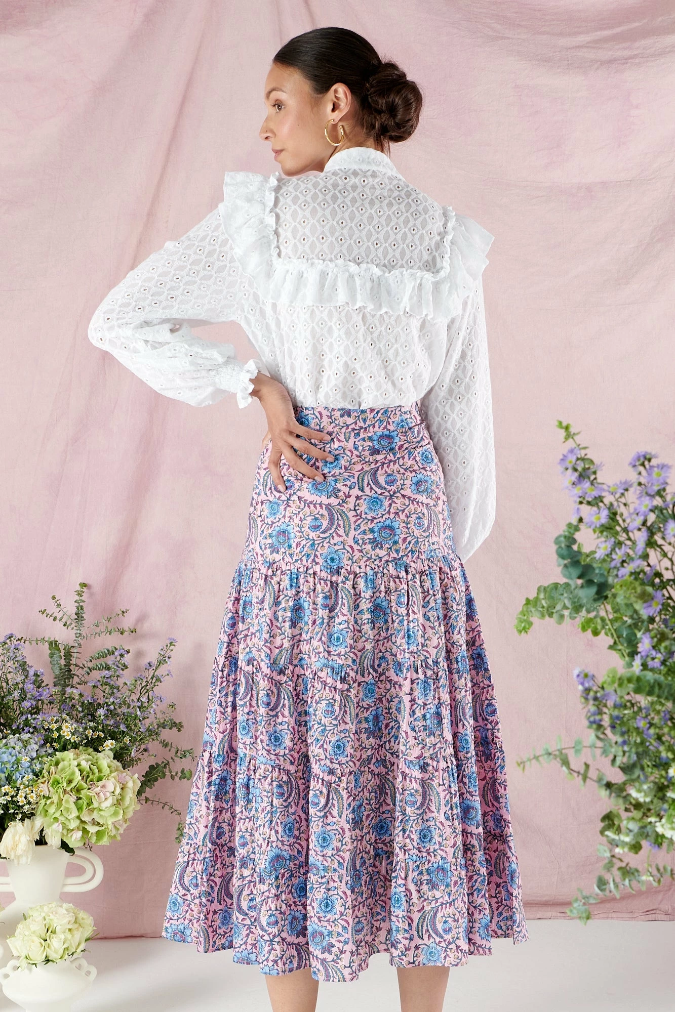 Maddison Skirt In Orchid Chintz 3 Maddison Skirt In Orchid Chintz - Image 3