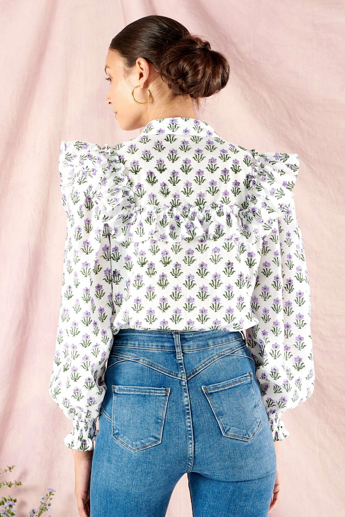 Milly Ruffle Shirt In Iris 2 Milly Ruffle Shirt In Iris - Image 2