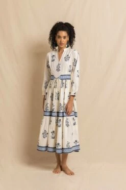 Nancy Dress In Blue Jodhpur Flower