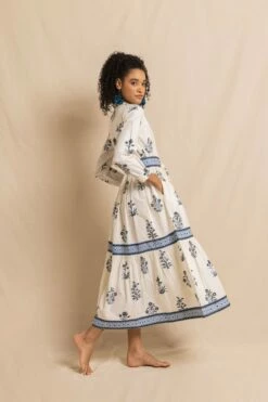 Nancy Dress In Blue Jodhpur Flower -Cheap Tuke Bazaar Store NancyDressinJodphurFlowermonoRVP 8849