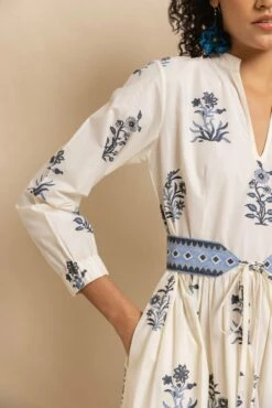 Nancy Dress In Blue Jodhpur Flower -Cheap Tuke Bazaar Store NancyDressinJodphurFlowermonoRVP 8860