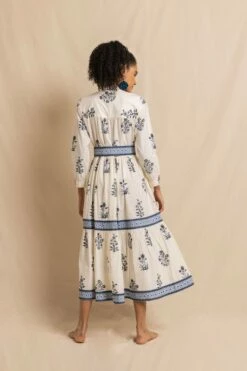 Nancy Dress In Blue Jodhpur Flower -Cheap Tuke Bazaar Store NancyDressinJodphurFlowermonoRVP 8875