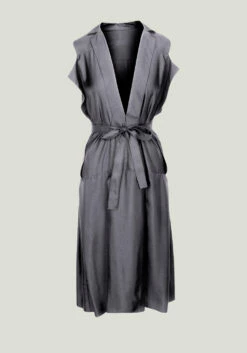 No.59 Tie Belt Dress -Cheap Tuke Bazaar Store No.59TieBeltDressFrontGrey